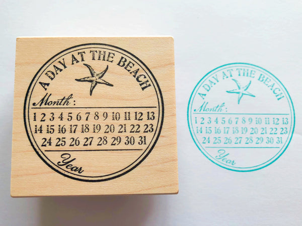 Day Calendar Rubber Stamp