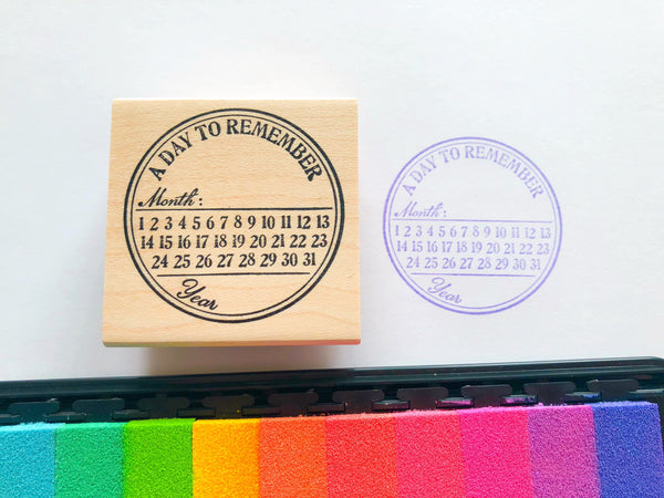 Day Calendar Rubber Stamp