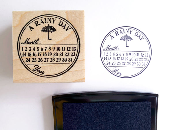 Day Calendar Rubber Stamp