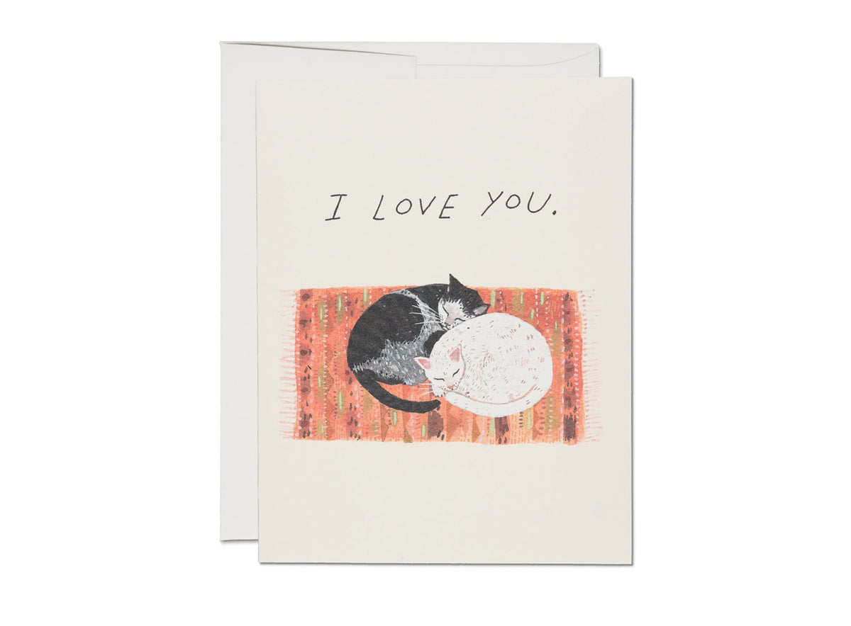 Cat Cuddle I Love You Card, image size:1200x884