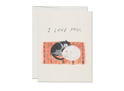 Cat Cuddle I Love You Card