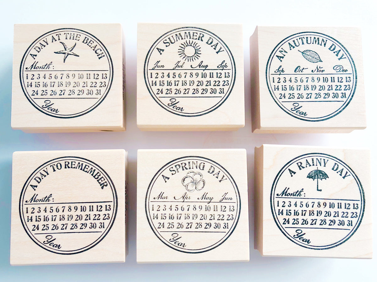Day Calendar Rubber Stamp Paper Pastries