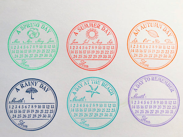 Day Calendar Rubber Stamp