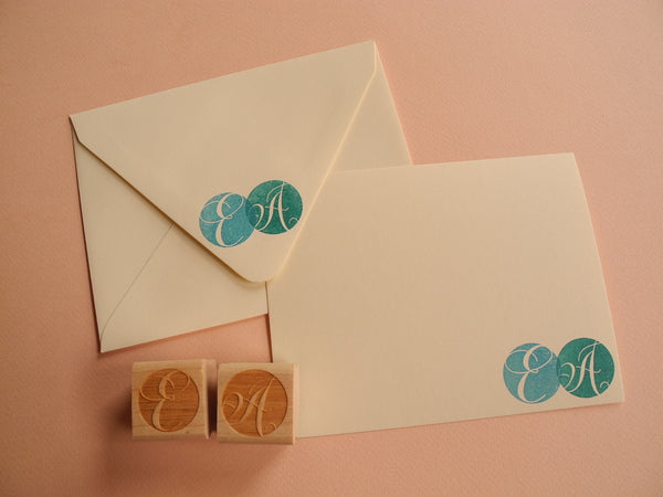 Paper Pastries Initial Rubber Stamp and Stationery