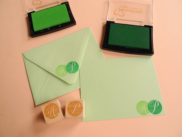 Paper Pastries Initial Rubber Stamp and Stationery