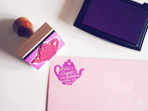 Custom Tea Pot Return Address Stamp