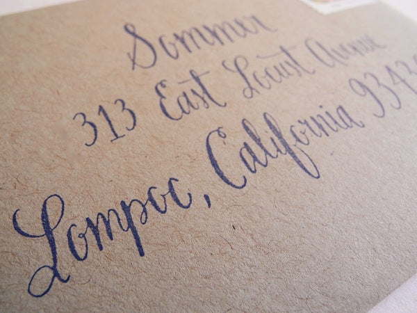 Extra Large Custom calligraphy return address stamp