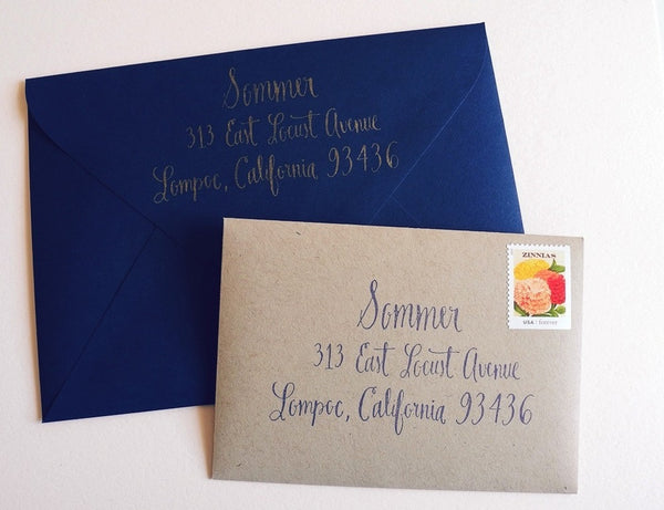 Extra Large Custom calligraphy return address stamp