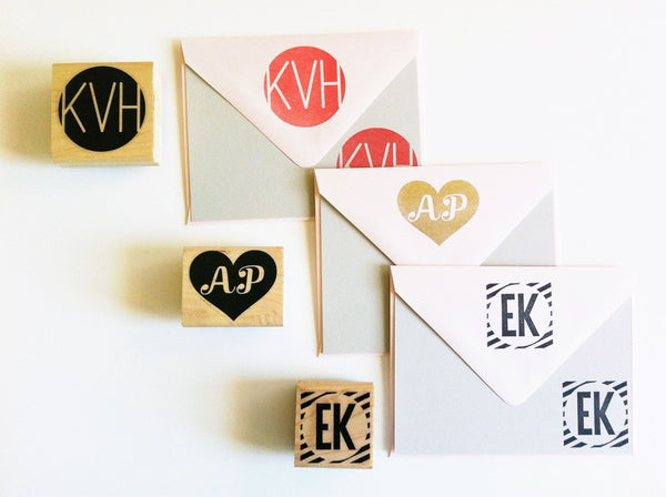 Custom Monogram Rubber Stamp