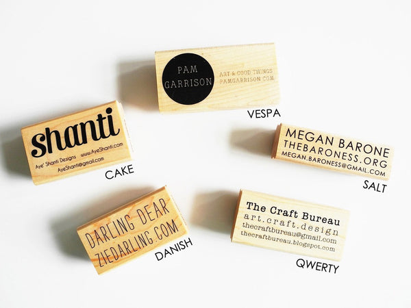Custom business card stamp