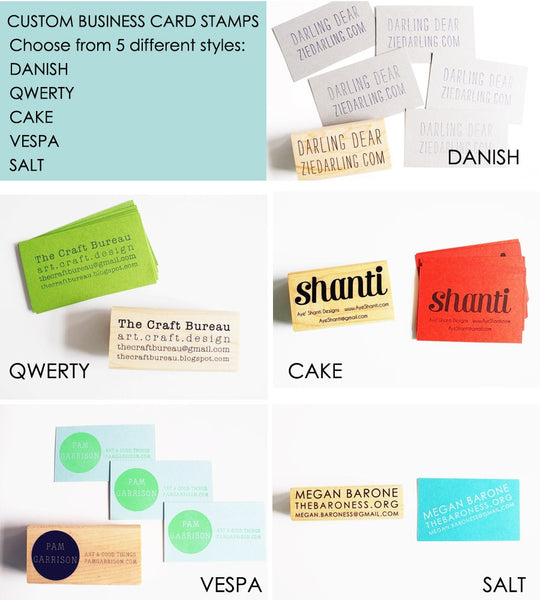 Custom business card stamp