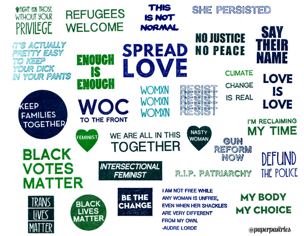 Protest Rubber Stamps