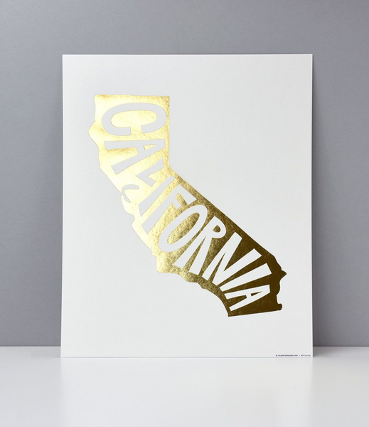 CALIFORNIA FOIL LETTERPRESS ART PRINT