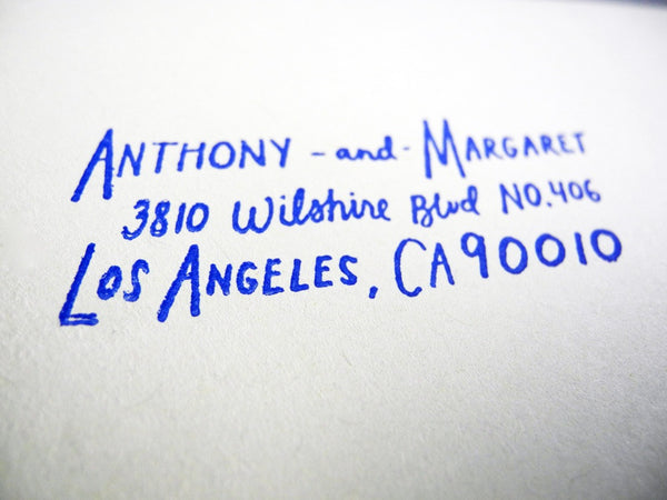 Custom Hand lettered Wedding Invitation Rubber Stamp