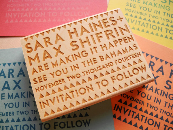 DIY Ace Save the Date Custom Rubber Stamp
