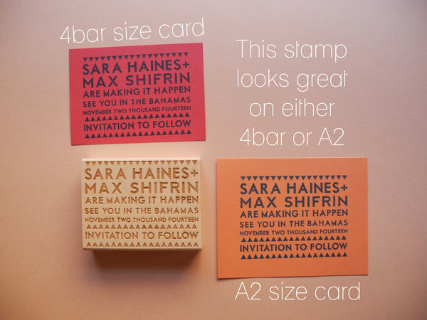 DIY Ace Save the Date Custom Rubber Stamp