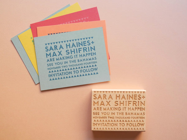 DIY Ace Save the Date Custom Rubber Stamp
