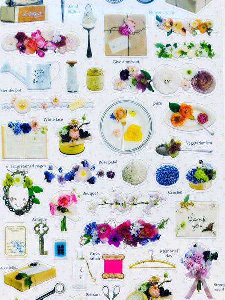 Antique Floral Theme Stickers