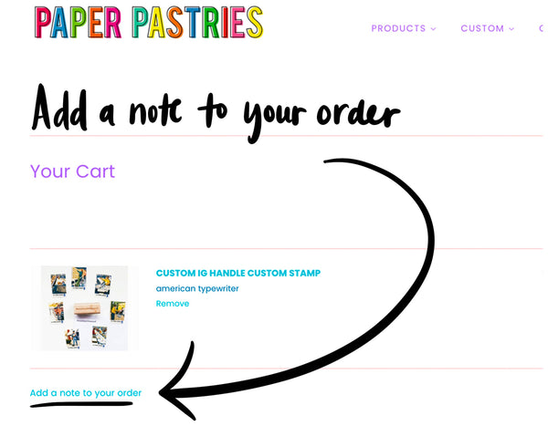 How to add a note to you order
