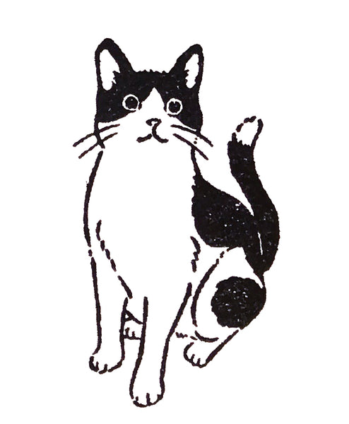 Black and White Cat Rubber Stamps