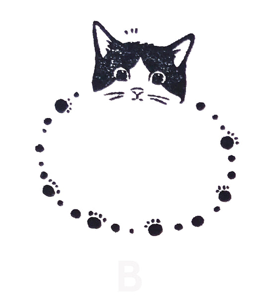 Black and White Cat Rubber Stamps