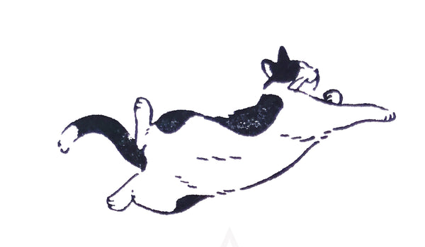 Black and White Cat Rubber Stamps