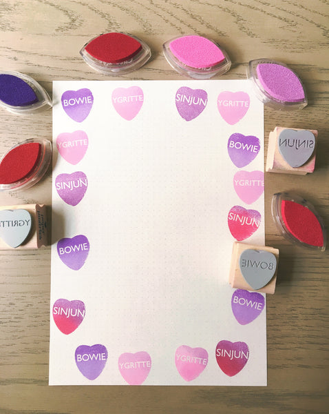 Custom Convo Heart Rubber Stamp