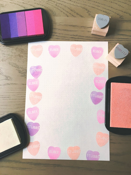 Custom Convo Heart Rubber Stamp