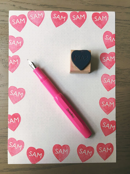 Custom Convo Heart Rubber Stamp