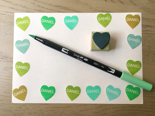 Custom Convo Heart Rubber Stamp