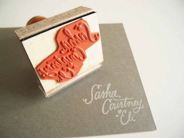 Hand Lettered Family Names Address Stamp Set