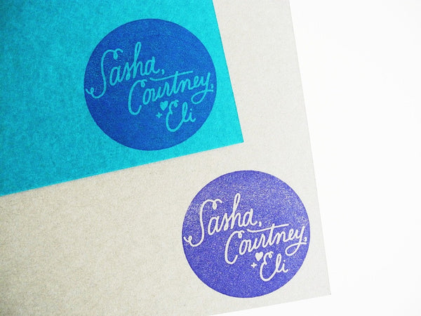 Hand Lettered Family Names Address Stamp Set