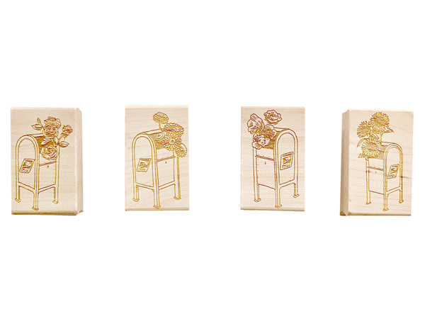 FLORAL MAIL BOX RUBBER STAMP
