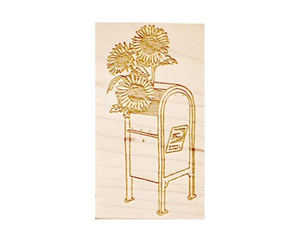 FLORAL MAIL BOX RUBBER STAMP