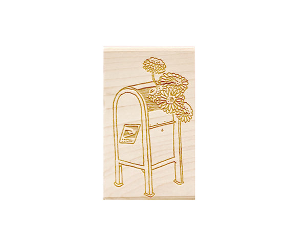 FLORAL MAIL BOX RUBBER STAMP