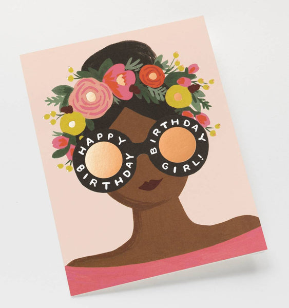 Flower Crown Birthday Girl Greeting Card