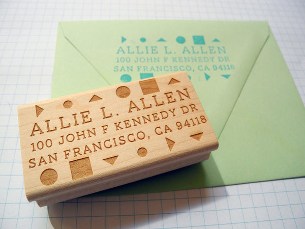 Geometric Custom Return Address Stamp