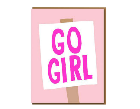 Go Girl letterpress card