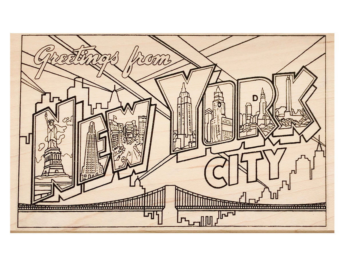 Greetings From New York City Postcard Rubber Stamp – Paper Pastries