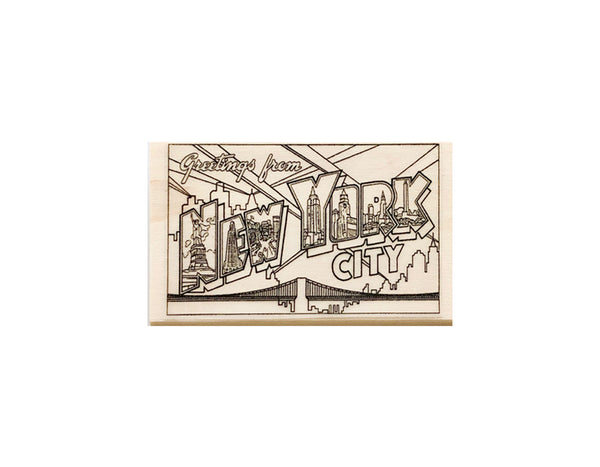 Greetings From New York City Postcard Rubber Stamp