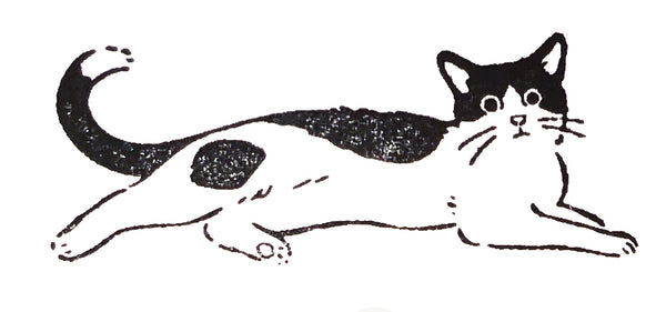 Black and White Cat Rubber Stamps
