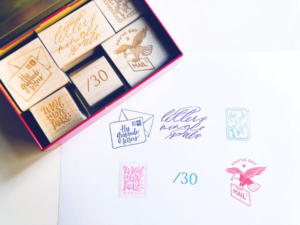 Mail More Love Rubber Stamps