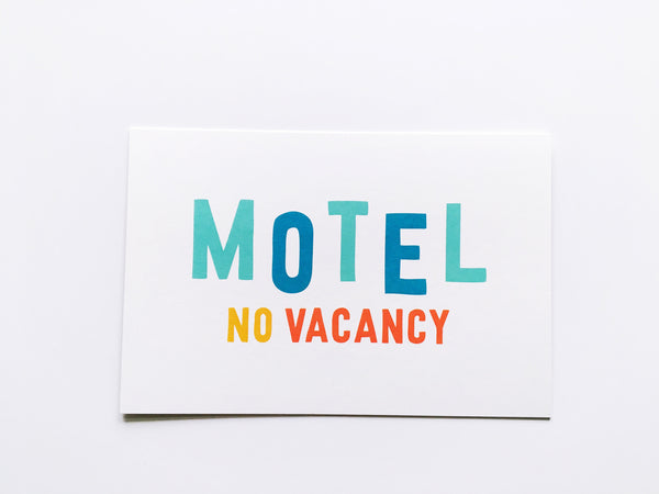 Motel No Vacancy Vacation Card