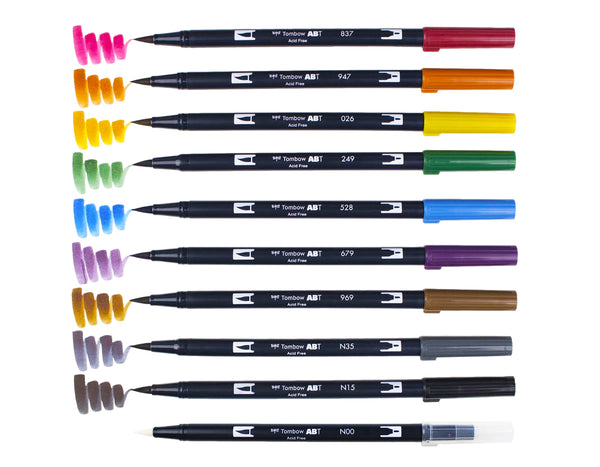 muted marker set, 9 colors doubled ended.