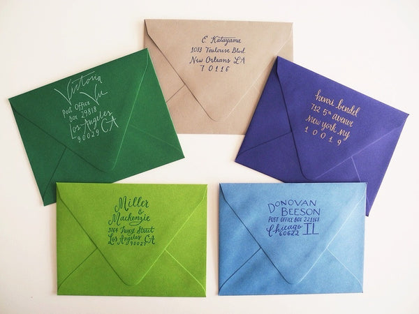 Custom calligraphy return address stamp
