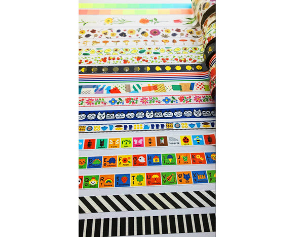 lots of different and vibrantly colored washi tape