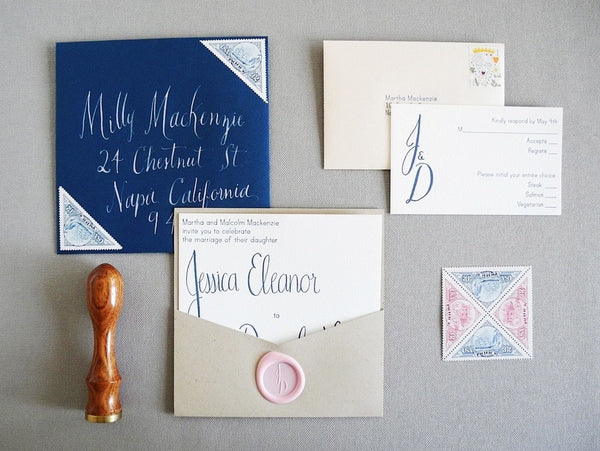 Custom Calligraphy or Hand lettered Text for Wedding Invitation (deposit)