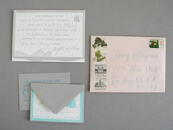 Custom Calligraphy or Hand lettered Text for Wedding Invitation (deposit)