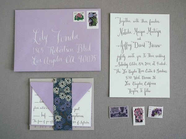 Custom Calligraphy or Hand lettered Text for Wedding Invitation (deposit)