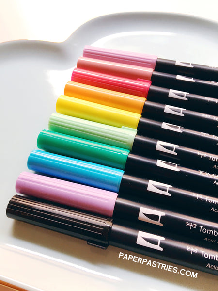 Tombow Brush pen - AB-T Dual Tip Brush and Fine Tip - Bujo Supplies - Bullet Journal Stationery - Hand lettering calligraphy- N15